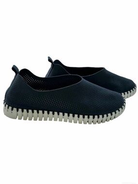 Ilse Jacobsen Hornbak Tulip Navy Blue Size 10.5-11 Slip On Sneakers Perforated